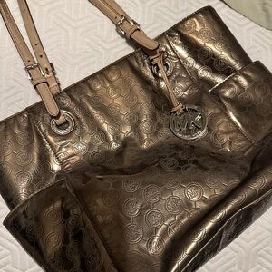 Michael Kors Metallic Bronze Tote Bag